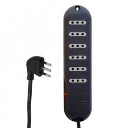 BTICINO 5MT 6-ENCHUFES ALARGADOR NEGRO 10A ZAPATILLA SWITCH-PILOTO