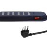 BTICINO 5MT 6-ENCHUFES ALARGADOR NEGRO 10A ZAPATILLA SWITCH-PILOTO