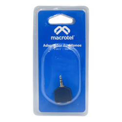 MACROTEL Y-AUDIO 2-3,5MM-H 1-3,5MM-M STEREO ADAPTADOR COPLA Phone-1/8