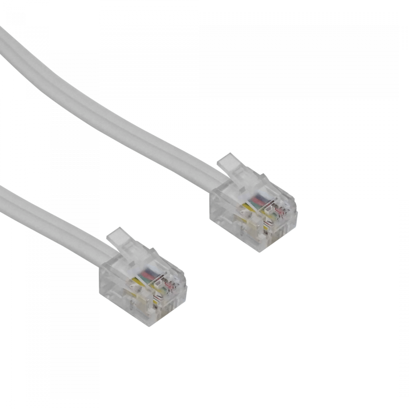 4,5mt Marfil Cable Telefonico 4-Conductores RJ11/14 M-M 6P4C Extension