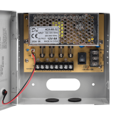 60W 12VDC 5A 4-Salida Gabinete-llave Piloto 100-240VAC Fuente Poder