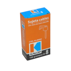 KALOP 100-UN Nº8 Blanca 2,45x7mm Clavo-14x1,8mm Zincado Sujeta-Cable