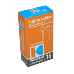 KALOP 20-UN Nº16 Gris 4x13mm 2-Clavos-15x2mm Zincados Sujeta-Cable