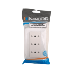 KALOP 3-Enchufes Sobrepuesto Blanco con-Tierra Tekna KS39673