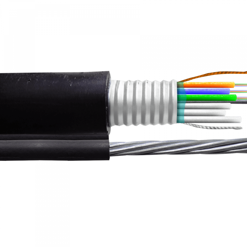 SM 12-Fibra-G652D 3-Minitubo 1-mt Figura8 Negro Exterior Portante7x1mm