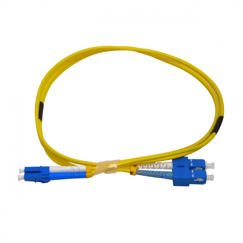 1mt LC-SC/UPC MonoModo SM Duplex Jumper Cable Fibra 9/125um 3mm