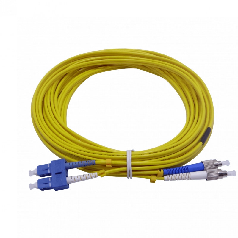 10mt SC-FC MonoModo SM Duplex Jumper Cable Fibra 9/125um 3.0mm