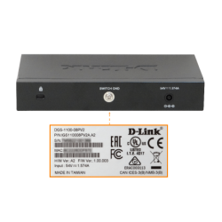 D-LINK req-Cable 8-1000-PoE48V-af 64W-total Switch Smart inc-54V-85W