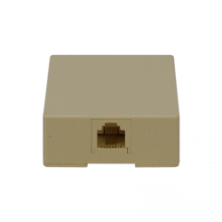 Roseta RJ11/RJ14 6P4C Telefono Sobrepuesta Blanca