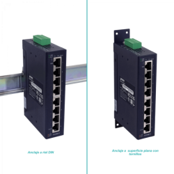 PLANET 8-1000 Switch Indust no-Admin Riel-DIN Gigabit req-12-48DC/24AC
