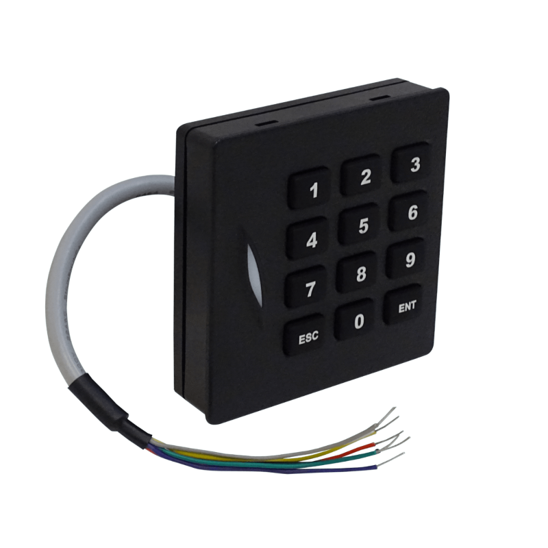 ZK Lector RF-ID 86x86mm Teclado req/6-14VDC 6-pin Beeper 12-Teclas