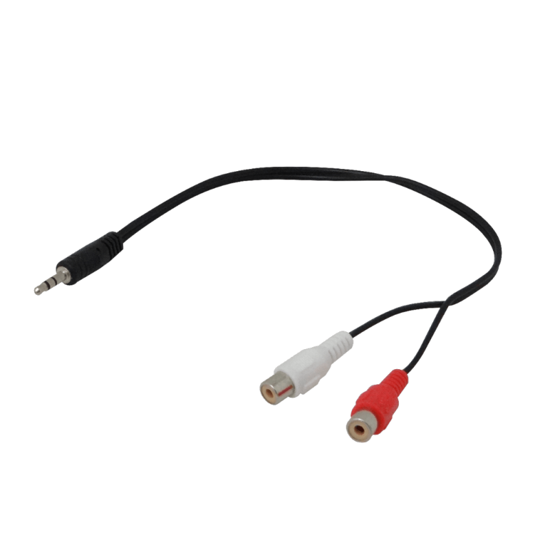 3,5mm-M 2-RCA-H 0,2mt Macho-Hembra Cable Plug-RCA Phone-1/8 20cm