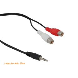 3,5mm-M 2-RCA-H 0,2mt Macho-Hembra Cable Plug-RCA Phone-1/8 20cm