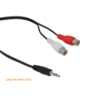 3,5mm-M 2-RCA-H 0,2mt Macho-Hembra Cable Plug-RCA Phone-1/8 20cm