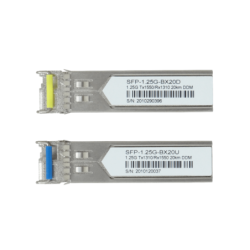 1-LC 20km Pareja SFP WDM Bidireccional 1550nm/1310nm 1,25Gbps BX20 U+D