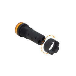 Naranjo LuzPiloto LED 220VAC 14mm-diametro 19mm-cabeza 45mm-altura