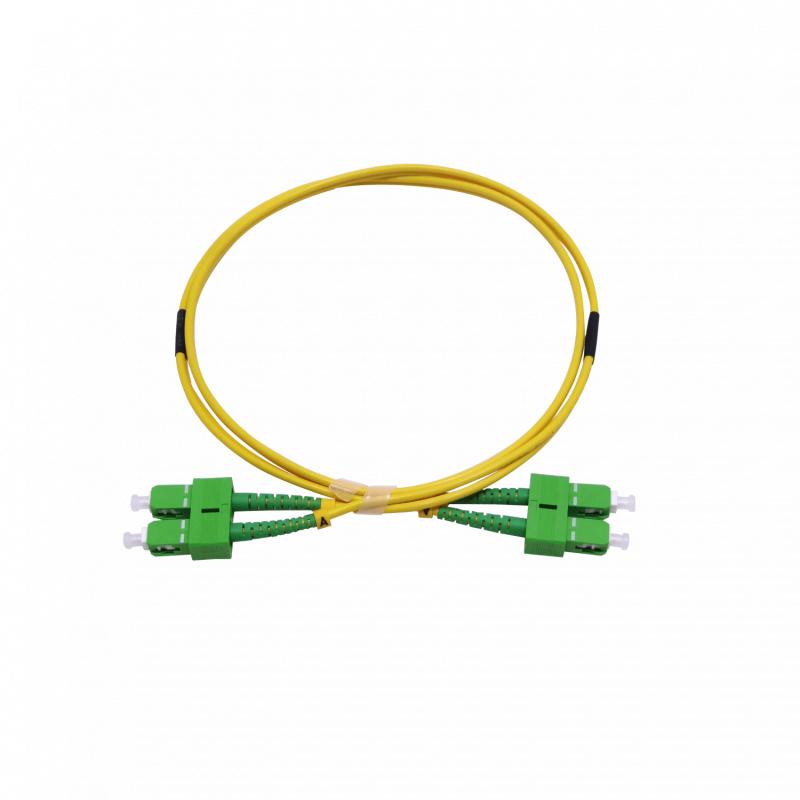 1mt SC/APC-SC/APC MonoModo SM Duplex Jumper Cable Fibra 9/125um LSZH