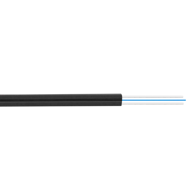 Negra 1-Fibra-SM-G652D 500mt Drop Interior 2-Portantes-FRP LSZH 3x2mm